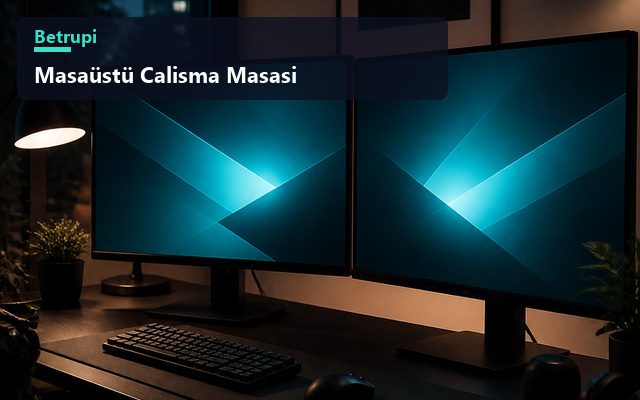 Geniş monitör, mekanik klavye ve fare ile hazırlanmış masaüstü oyun düzeni